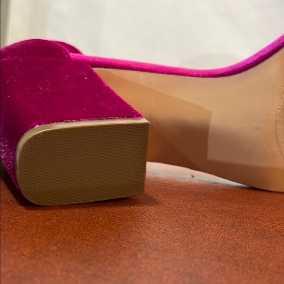 Lilly Pulitzer Women’s 10 Velvet Pink Fuschia Elegant Ankle Stap Open Toe Heels - Picture 9 of 14